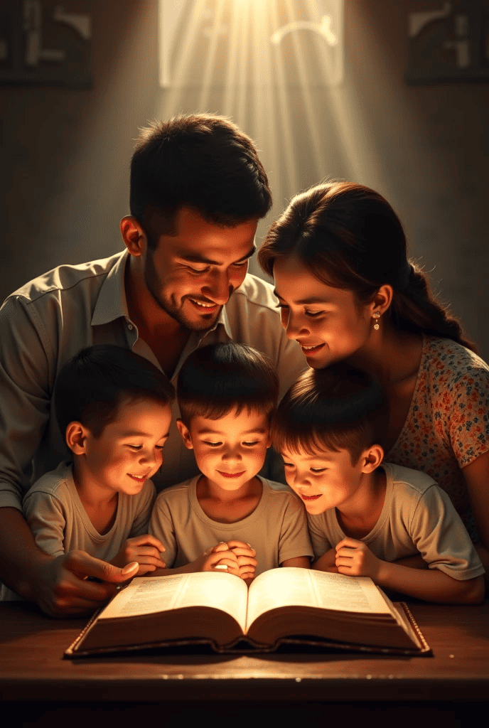 família lendo a bíblia sagrada juntos (1) Versículos Bíblicos sobre Família